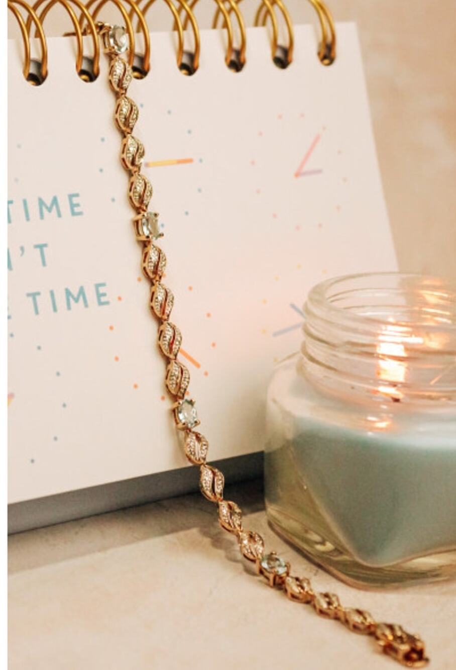 925 Sterling Silver Gold Plated Topaz Bracelet